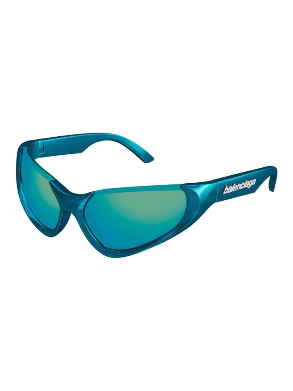 NEW BALENCIAGA SUNGLASSES BB0202S 003 WOMEN OVERSIZED BLUE EYEWEAR